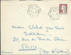 FRANCE LETTRE 25c  CUTTOLI CORTICCHIATO ( CORSE ) POUR VOLVIC ( PUY DE DOME ) DE 1963  LETTRE COVER - 1961 Marianne De Cocteau