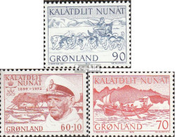 Dänemark - Grönland 80,81,82 (kompl.Ausg.) Jahrgang 1972 Komplett Postfrisch 1972 Postbeförderung, Frederik IX. - Ungebraucht