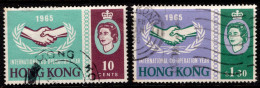 1965 Hong Kong ICY  International Co-operation Year SG 216-217 Cat. £5.00 - Gebruikt