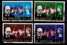 1966 Hong Kong Churchill Comemoration SG 218 - 221 Used Cat. 12.00 - Gebruikt