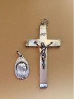 Médaille & Croix Religieuses En Argent Massif - Anhänger