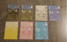 MONGOLIA GOLF PROOF & 6 PROGRESSIVE PROOFS PERFORED MNH - Golf