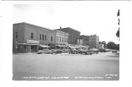 Washington IA Northside Of Square Photo Postcard Oldtimers Rare Cook Milwaukee - Other & Unclassified