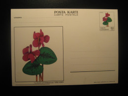 ANKARA 1988 Cyclamen Pseudoibericum Siklamen Postal Stationery Card TURKEY - Covers & Documents