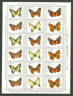 POLAND MNH ** 3144-3149 En Feuille PAPILLONS PAPILLON Exposition PHILANIPPON 91 Institut De Zoologie Varsovie Butterfly - Full Sheets