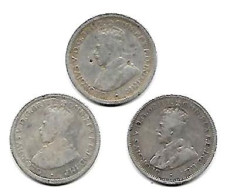 AUSTRALIE  Georges V  Six Pence  Lot De 3  (m,sy)   1921-1924-1925 TB - Unclassified