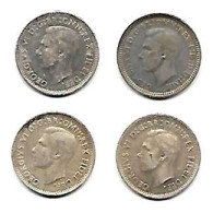AUSTRALIE  Georges VI  3 Pence  Lot De 4 Argent     1948m-1949m-1950m-1951m-  TB - Non Classificati