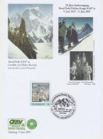 BROAD PEAK 2007 Schmuckblatt Golden Jubilee Expedition Hermann Buhl Diemberger Karakorum - Pakistan