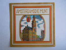 Etiquette De Boîte à Cigares Sigarenkist Etiket Sigaren Kist Amsterdamse Munt Gouddruk Relief 12 X11,5 Cm - Etichette