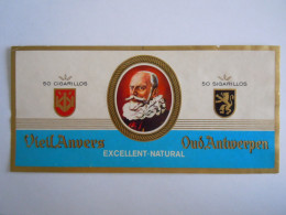 Etiquette De Boîte à Cigares Sigarenkist Etiket Sigaren Kist Verellen Vieil Anvers Oud Antwerpen 50 Cigarillos 16 X7,5 - Labels