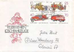 DDR - BRIEF 1987 LÖSCHFAHRZEUGE Mi 3101-3104 / 2124 - Briefe U. Dokumente