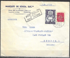 1950 PORTUGAL   PUBLICITY MARQUES DE SOUSA PORTO  ENVELOPE COVER AIRMAIL TO ZURICH    SUISSA SUISSE SWITZERLAND - Covers & Documents