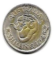 AUSTRALIE Georges VI  ,1 Shilling,    Argent , 1946 Perth  TB+ - Non Classés