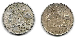 AUSTRALIE   ,1 FLORIN, GEORGES V I  Lot De 2   1946& 1947  TTBj - Non Classés