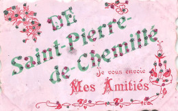 Chemillé   Saint Pierre    49        Mes Amitiées  - Paillettes -- (voir Scan) - Chemille