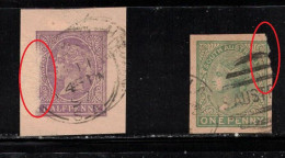 SOUTH AUSTRALIA Scott # ??? Used - Queen Victoria 2 Cut Square - Faults - Used Stamps