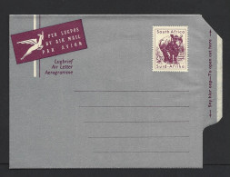 South Africa 1961 2&1/2c Rhinocerus Aerogramme Fine Unused Folded & Sealed - Airmail