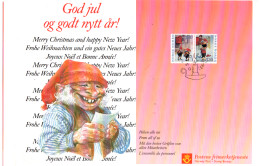Norwegen 1992 MiNr. 1112/13 Weihnachts Neujahrsgrußkarte Ersttag; Norway FDC - Postal Stationery