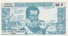 BANQUE ENFANTINE LES JOUETS TRANSCAR 50F HENRI IV - Fiktive & Specimen