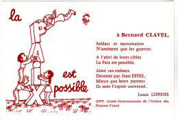 EFFEL Jean  Ed Elan Cartopaix - La Paix Est Possible  - CPM 10,5x15  BE 1979  Neuve - Effel