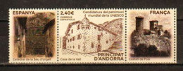 UNESCO.ANDORRA-FRANCIA-ESPAÑA.Chateau De Foix, Catedral Seo Urgell, Casa De La Vall, Nuevo ** - Nuevos