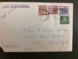 LETTRE Par Avion Pour La FRANCE TP TEA 0,15 + HAMPI CHARIOT 70 P + CALCUTTA 40 P + HANDICRASTS 30 P OBL.17 2 69 - Covers & Documents