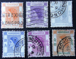 Hong Kong - 1954 - Mi:HK 178,179,183,184,185,187 Yt:HK 176,177,181,182,183,185 O - Look Scan - Gebraucht