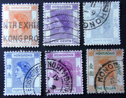 Hong Kong - 1954 - Mi:HK 178,179,183,184,185,187 Yt:HK 176,177,181,182,183,185 O - Look Scan - Usati