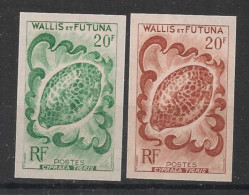 WALLIS ET FUTUNA - 1962-63 - N°Yv. 167 - Coquillage - 2 Essais Non Dentelé / Imperf. Essays - Neuf Luxe ** / MNH - Ungebraucht