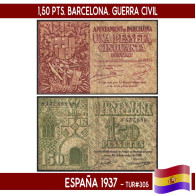 C0570.1# España 1937. 1,50 Pts. Barcelona. Serie A (F) TUR#305 - 1-2 Pesetas