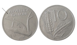 ERRORE !!! 10 LIRE 1985 BARRETTE DI METALLO IN RILIEVO !!! - 10 Lire