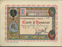 Bruxelles - Brussel : Carte D'honneur - Erekaart 1947 : Institut Saint-Louis - Floreffe