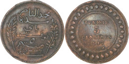 France - Tunisie - 5 Centimes 1917 - Paris (A) - 13-220 - Túnez