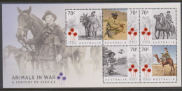 Australia ASC 3351MS 2015 Animals In War, Miniature Sheet,mint Never Hinged - Mint Stamps