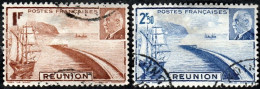 Détail De La Série Maréchal Pétain Obl. Réunion N° 178 Et 179 - Rade De Saint Denis - 1941 Série Maréchal Pétain