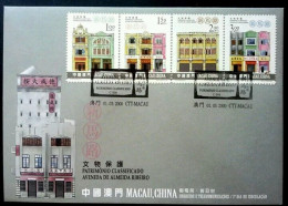 Macau Macao Heritage 2000 Building History Traditional (stamp FDC) - Lettres & Documents