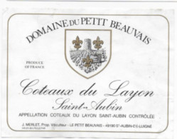 Etiquette De Vin Pays De Loire - COTEAUX DU LAYON SAINT AUBIN - Domaine Du Petit Beauvais - Merlet 49 St Aubin De Luigné - White Wines