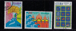 CUBA 1972 SCOTT 1754,1755,1757 CANCELLED - Gebraucht