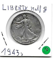 ETATS-UNIS Half Dollar LIBERTY 1943 S  Argent  TTB - 1916-1947: Liberty Walking (Liberté Marchant)