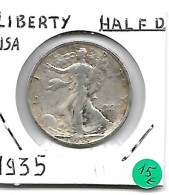 ETATS-UNIS Half Dollar LIBERTY 1935 Argent  TB - 1916-1947: Liberty Walking (Liberté Marchant)
