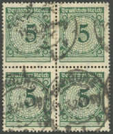 Dt. Reich 339III O, 1923, 5 Pf. Grün Mit Abart überfette 5 Im Viererblock Mit Normalen Marken, Pracht - Sonstige & Ohne Zuordnung