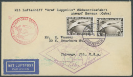 Dt. Reich 439 BRIEF, 1930, 2 RM Südamerikafahrt, 2x Als Mehrfachfrankatur Auf Südamerikafahrtbrief, Pracht - Cartas & Documentos