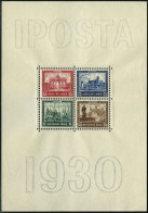 Dt. Reich Bl. 1 , 1930, Block IPOSTA, Kaum Sichtbare Eckbugspur Sonst Pracht, Mi. 1600.- - Blocks & Sheetlets