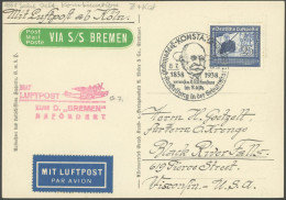 ZEPPELINPOST 0455IX BRIEF, 1938, Sonderstempel KONSTANZ Zeppelin-Post-Ausstellung Auf Zeppelin-Katapultpostkarte, Pracht - Luft- Und Zeppelinpost