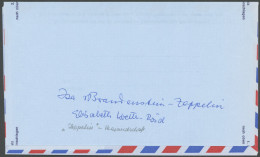 ZEPPELINPOST 1980, Autogramm Von Isa Von Brandenstein-Zeppelin (Enkelin Von Graf Zeppelin) Auf Sonder-Aerogramm Der Auss - Luft- Und Zeppelinpost