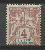 SPM N° 61 Variétée SI ET MIQUELON / P Brisé  NEUF*  CHARNIERE  Hinge  / MH - Ungebraucht