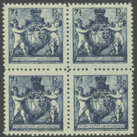 LIECHTENSTEIN 49B VB , 1921, 71/2 Rp. Schwarzblau, Gezähnt L 121/2, Im Viererblock, Postfrisch, Pracht, Mi. (120.-) - Otros & Sin Clasificación