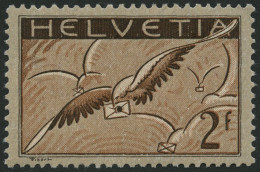 SCHWEIZ BUNDESPOST 245x , 1930, 2 Fr. Brieftaube, Gewöhnliches Papier, Falzreste, Pracht - Ungebraucht