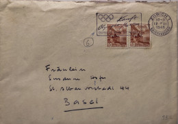 1948 COVER WITH OLIMPIC GAMES CANCELLATION FROM BRIEFVERSAND ZURICH TO BASEL SWITZERLAND - Winter 1948: St. Moritz