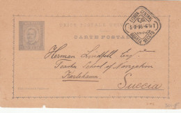 Portugal, Postal Circulado De Lisboa Para A Suécia Em 1896 - Brieven En Documenten
